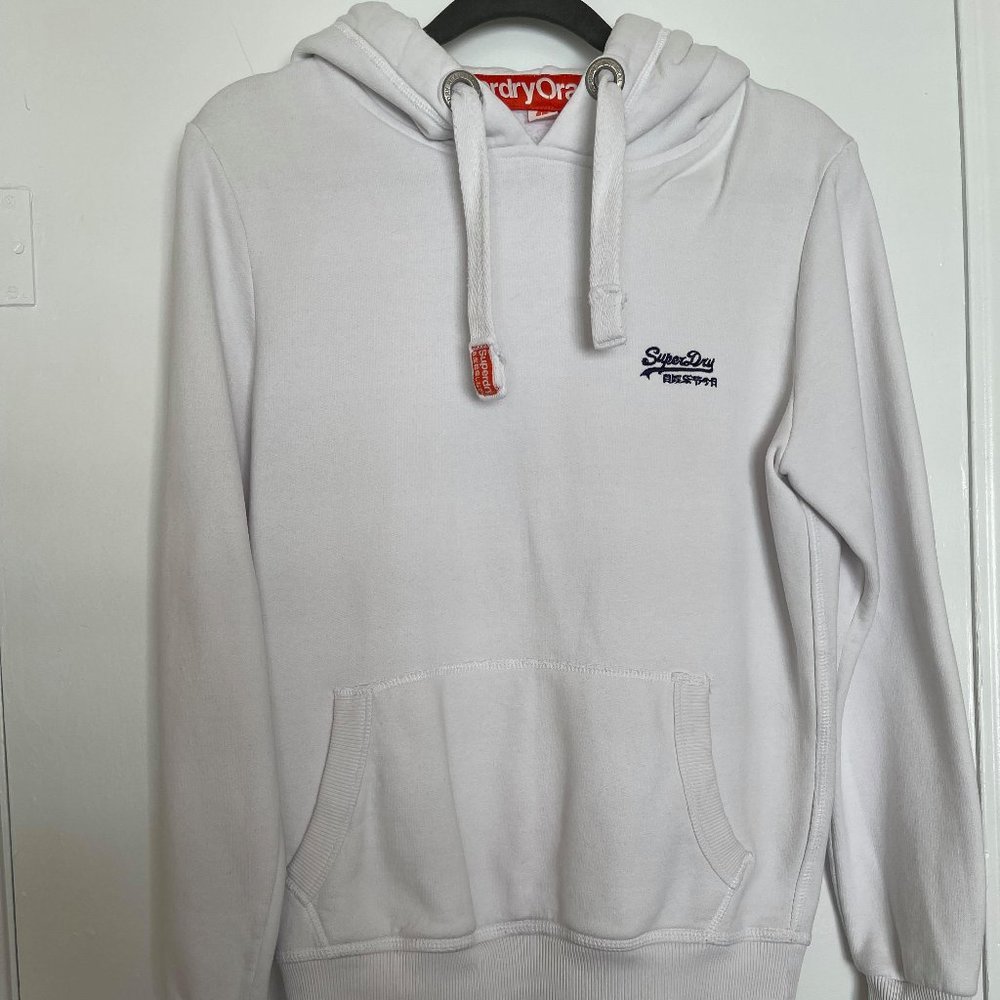 SuperDry Hoodie Boys Size L Women Size S Unisex White